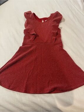 Epic Threads Red Glitter Ruffle Skater Dress